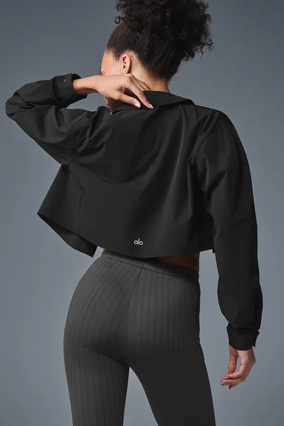 Chemise boutonnée courte « Take Me Out » - Noir