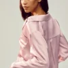 Chemise boutonnée en soie Luminous - Rose champagne