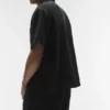 Chemise boutonnée à manches courtes Linen Days - Noir