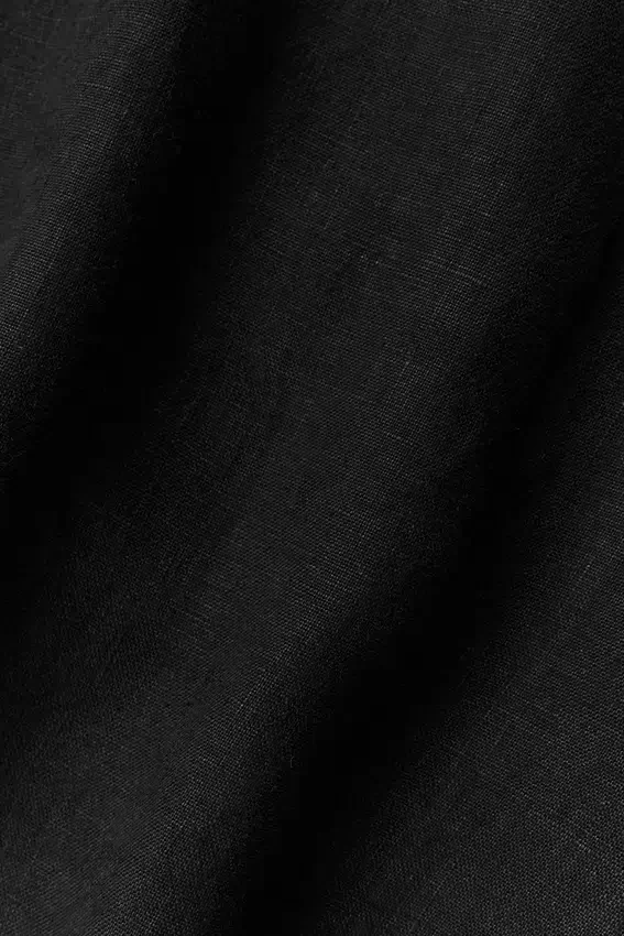 Chemise boutonnée à manches courtes Linen Days - Noir