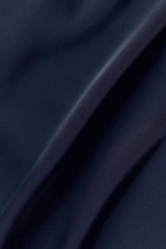 Chemise boutonnée à manches courtes Satin Horizon - Bleu marine