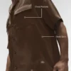 Chemise boutonnée à manches courtes Satin Horizon - Espresso