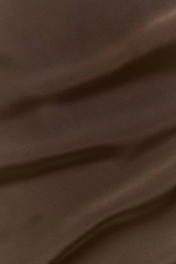 Chemise boutonnée à manches courtes Satin Horizon - Espresso
