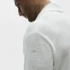 Chemise boutonnée à manches longues en jersey de lin « Coastal » - Blanc