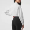 Chemise courte boutonnée « Take Me Out » – Blanche