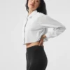 Chemise courte boutonnée « Take Me Out » – Blanche