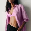 Chemise en coton « Real Deal » à boutons – Rose « Candy Heart »