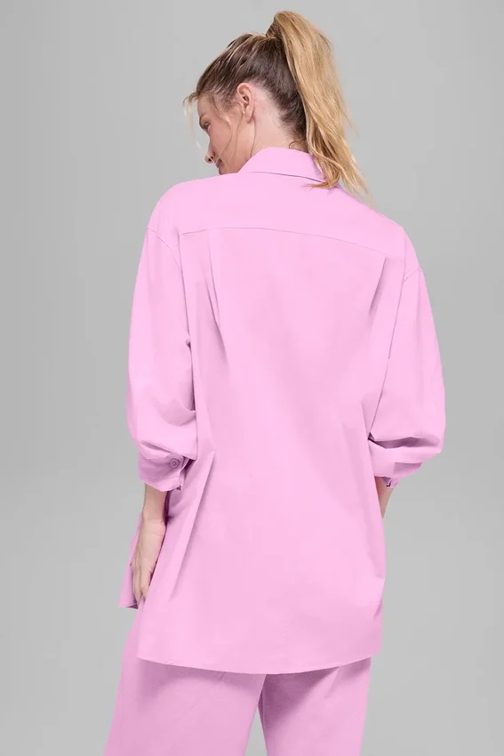 Chemise en coton « Real Deal » à boutons – Rose « Candy Heart »