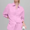 Chemise en coton « Real Deal » à boutons – Rose « Candy Heart »