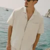 Chemise à manches courtes boutonnée Linen Days - Beige