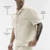 Chemise à manches courtes boutonnée Linen Days - Beige