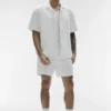 Chemise à manches courtes boutonnée Linen Days - Blanc