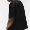 Chemise à manches courtes boutonnée Satin Horizon - Noir