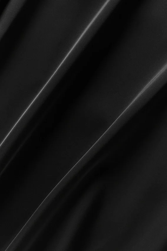 Chemise à manches courtes boutonnée Satin Horizon - Noir