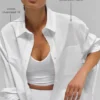 Chemise à manches longues boutonnée « Cotton Real Deal » – Blanc