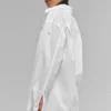 Chemise à manches longues boutonnée « Cotton Real Deal » – Blanc
