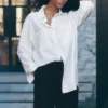Chemise à manches longues boutonnée Dreamscape - Blanche