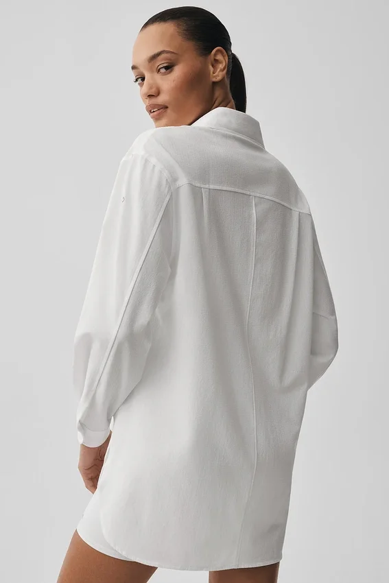 Chemise à manches longues boutonnée Dreamscape - Blanche
