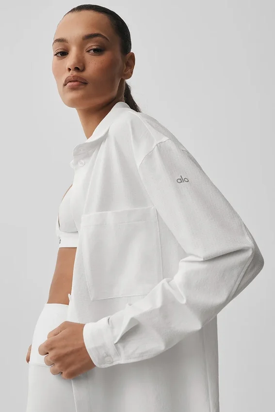 Chemise à manches longues boutonnée Dreamscape - Blanche