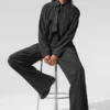 Chemise à manches longues boutonnée Dreamscape – Noir