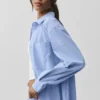 Chemise à manches longues « Pinstripe Daylight » boutonnée – Bleu Provence clair/Blanc