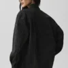 Chemise à manches longues à rayures fines « Daylight » - Noir/Titane