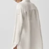 Chemise à manches longues semi-transparente « Golden Hour » à boutons – Ivoire