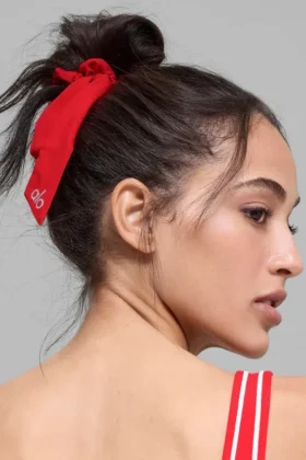 Chouchou « Love Knots » à nouer – Rouge vif
