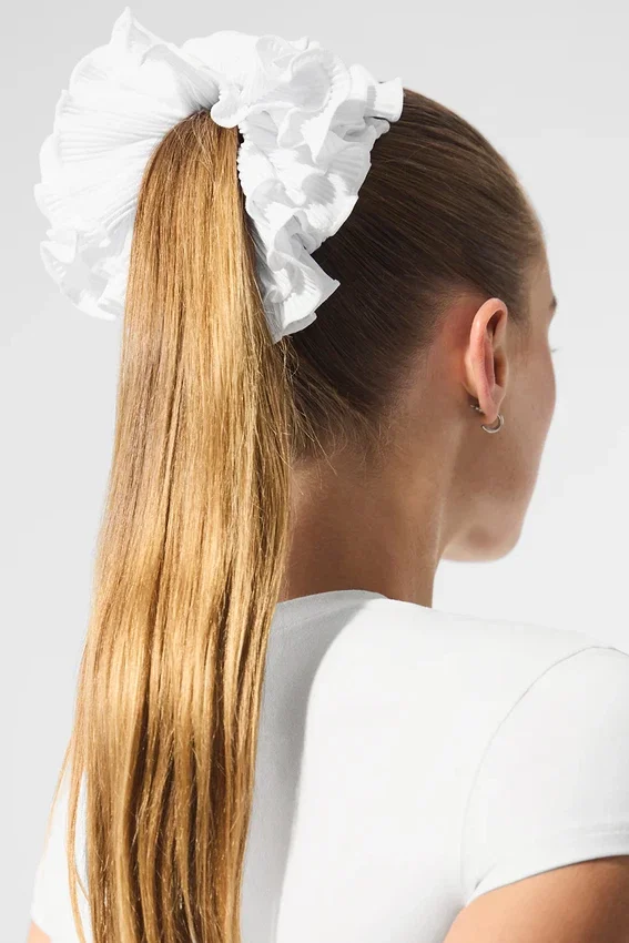 Chouchou oversize Micro Plissé - Blanc