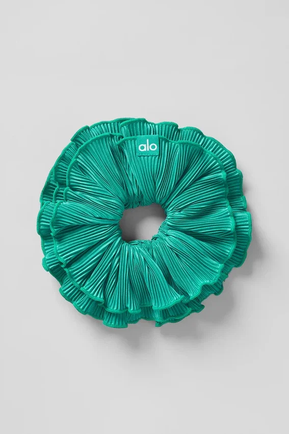 Chouchou oversize micro-plissé - Vert sapin