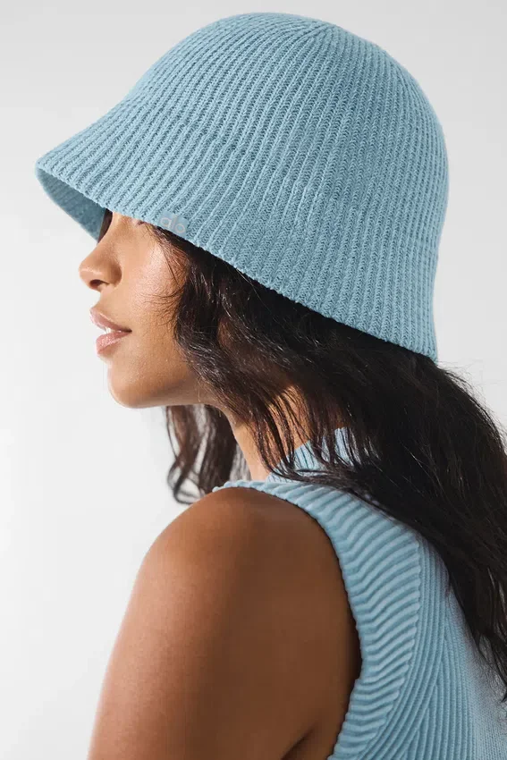 Cloche en tricot denim - Bleu céleste/Bleu céleste foncé