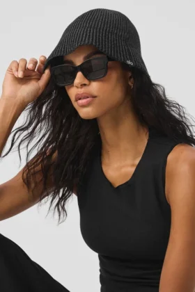 Cloche en tricot denim - Noir/Anthracite
