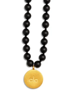 Collier Mala en onyx noir