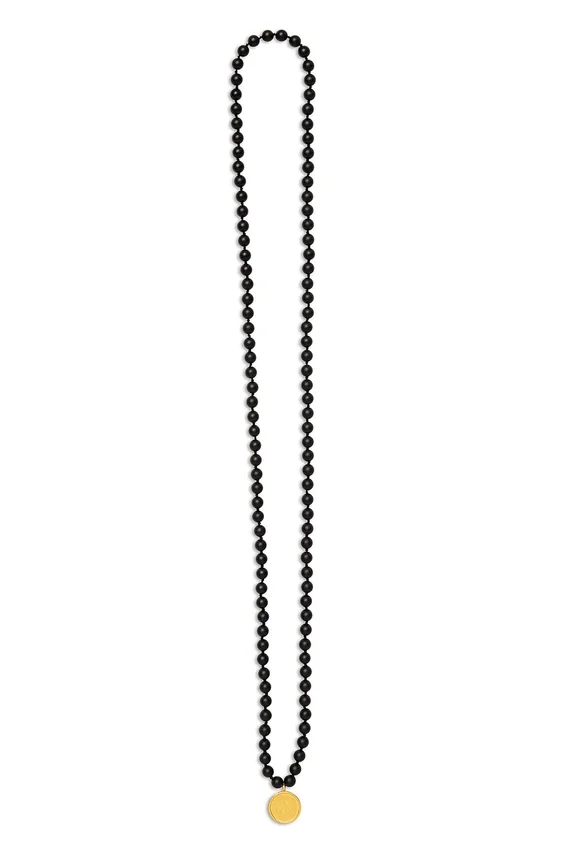 Collier Mala en onyx noir