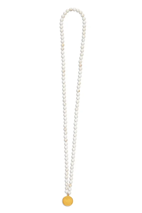 Collier Mala en turquoise blanche