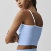 Débardeur avec soutien-gorge intégré Airbrush Refined - Bleu Provence clair/Blanc