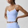 Débardeur avec soutien-gorge intégré Airbrush Refined - Bleu Provence clair/Blanc