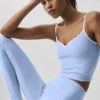 Débardeur avec soutien-gorge intégré Airbrush Refined - Bleu Provence clair/Blanc