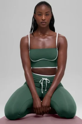 Débardeur avec soutien-gorge intégré Airbrush Streamlined - Vert trèfle/Blanc