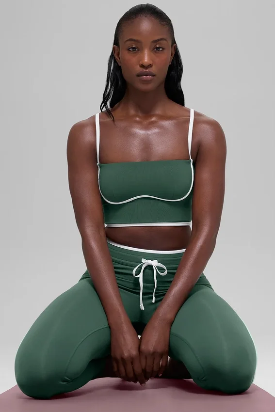 Débardeur avec soutien-gorge intégré Airbrush Streamlined - Vert trèfle/Blanc