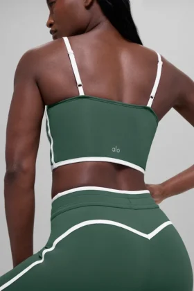Débardeur avec soutien-gorge intégré Airbrush Streamlined – Vert trèfle/Blanc