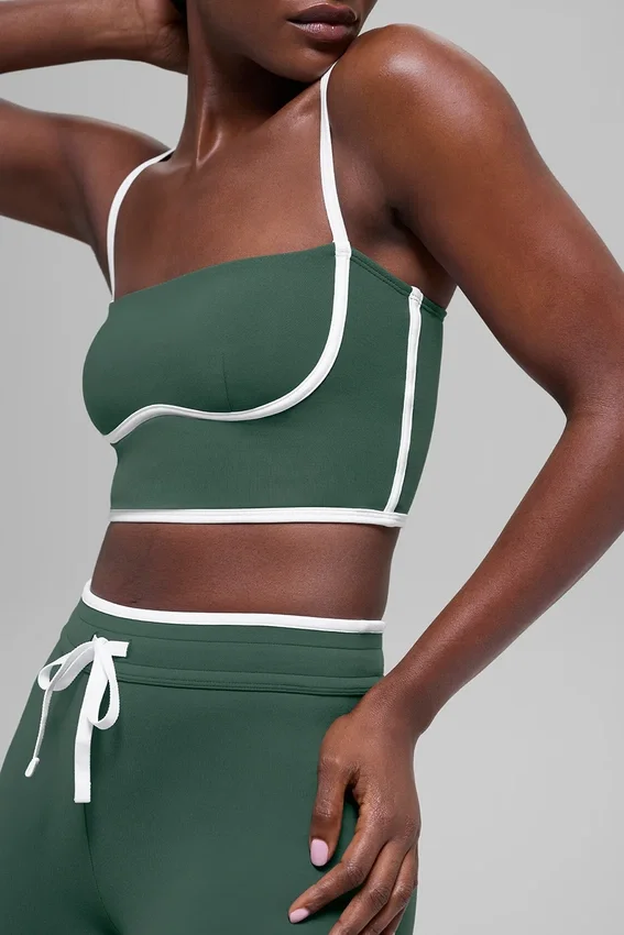 Débardeur avec soutien-gorge intégré Airbrush Streamlined - Vert trèfle/Blanc