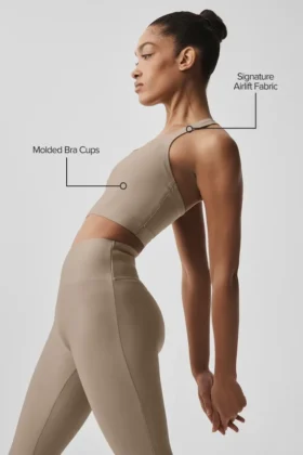 Débardeur avec soutien-gorge intégré Airlift Super Sleek – Gravel