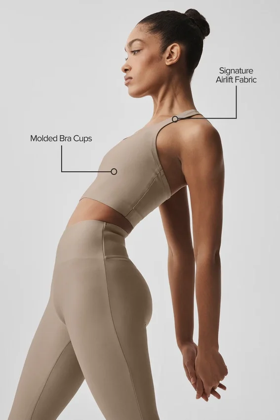 Débardeur avec soutien-gorge intégré Airlift Super Sleek - Gravel