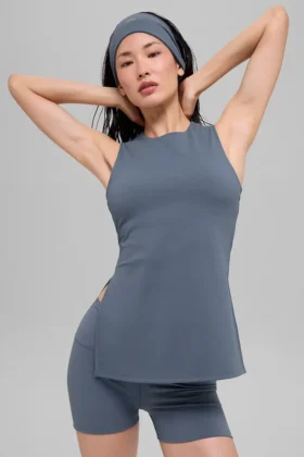 Débardeur avec soutien-gorge intégré Alo Softsculpt Precision – Bluestone