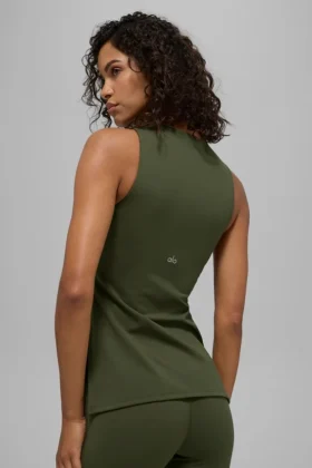 Débardeur avec soutien-gorge intégré Alo Softsculpt Precision – Vert olive