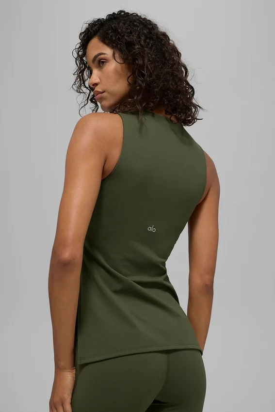 Débardeur avec soutien-gorge intégré Alo Softsculpt Precision - Vert olive