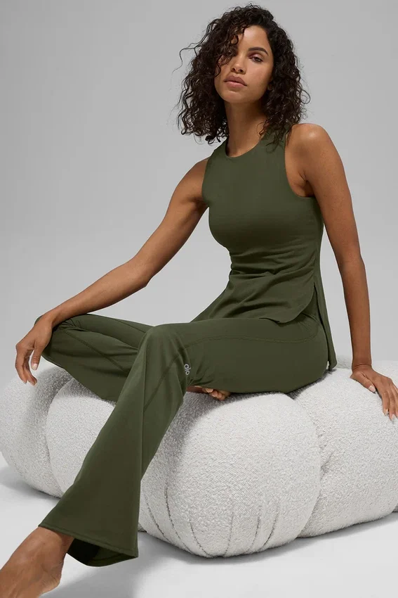 Débardeur avec soutien-gorge intégré Alo Softsculpt Precision - Vert olive