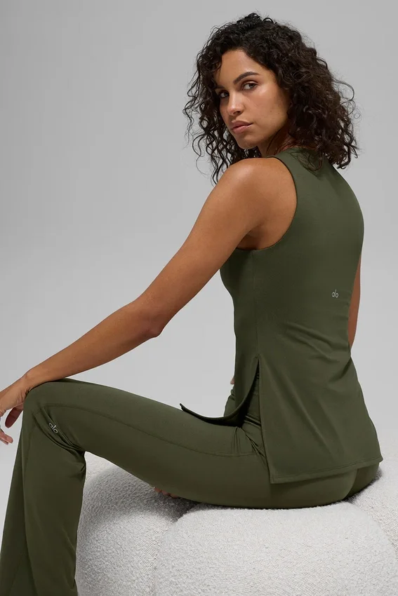 Débardeur avec soutien-gorge intégré Alo Softsculpt Precision - Vert olive