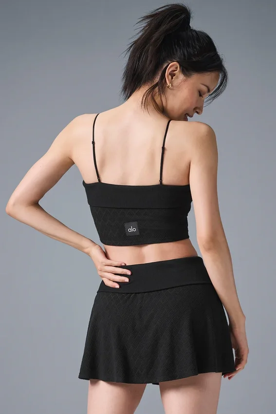 Débardeur avec soutien-gorge intégré « Doubles Only » - Noir